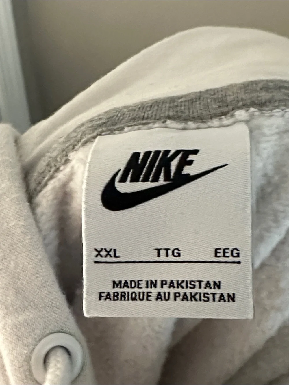 Nike White Crewneck Hoodie with Black logo